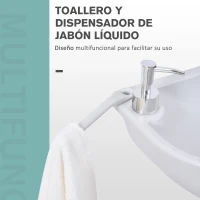Outsunny Lavamanos Portátil Estación de Lavado para Actividades al Aire Libre y Camping con Tanque de Agua de 17L Dispensador de Jabón Toallero y 2 Ruedas HDPE para Eventos, Reuniones Gris Claro(m-7)