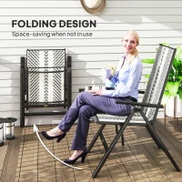 Outsunny Rattan Reclining Garden Chairs - Grey(m-5)