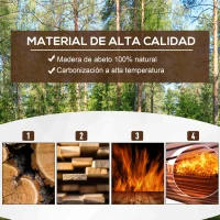 Outsunny Jardinera Rectangular Arriate de Jardín con 4 Patas para Cultivos Verduras Flores en Jardín Balcón 70x35x30 cm Natural(m-5)