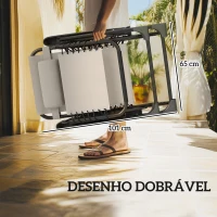 Outsunny Conjunto de 2 Espreguiçadeiras Jardim Dobráveis com Mesa Auxiliar Porta-Copos e Encosto Ajustável 90x65x110 cm Bege(m-7)