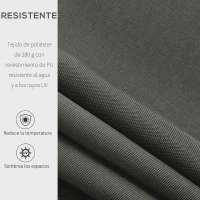 Outsunny Toldo para Balcón 350x250 cm con Manivela de Metal Impermeable y Anti-UV para Jardín Terraza Ventanas Gris(m-4)