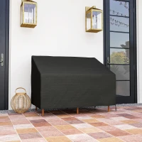 Outsunny 600D Oxford Cloth Furniture Cover, 2 Seater Sofa Protector for Garden Patio, Outdoor, Waterproof, Black, 140L x 84W x 56/94H cm(m-7)