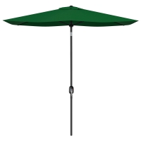 Outsunny Sombrilla de Jardín 205x290x248 cm con 6 Varillas Apertura Manual Anti-UV y Ángulo Ajustable para Terraza Exterior Verde