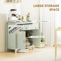 HOMCOM Farmhouse Style Sideboard - Light Green(m-4)