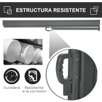 Outsunny Toldo Lateral Retráctil 300x160cm Pantalla Enrollable Mampara de Privacidad y Protección Solar para Balcón Terraza Crema(m-5)