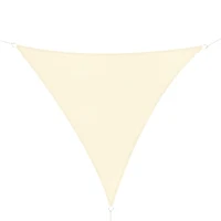 Outsunny Toldo Vela Triangular 4x4x4 m Vela de Sombra para Jardín Patio Terraza HDPE Anti UV y Transpirable Color Beige(m-10)
