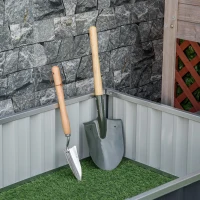 Outsunny Huerto Urbano 174x90x30 cm Arriate de Jardín de Acero Incluye Guantes Jardinera Macetero Rectangular para Cultivos Plantas Flores para Terraza Balcón Exterior Gris(m-8)