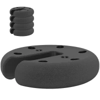 Outsunny Conjunto de 4 Pesos para Carpas y Cenadores Pesos Rellenos de Cemento de 2,2 kg c/u Apilables Ø20x4,5 cm Negro(m-11)