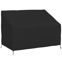 Outsunny 600D Oxford Cloth Furniture Cover, 2 Seater Sofa Protector for Garden Patio, Outdoor, Waterproof, Black, 140L x 84W x 56/94H cm(m-1)