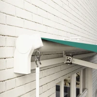 Outsunny Toldo Manual 395x245 cm con Manivela Toldo Balcón Patio Terraza de Aluminio y Tejido Poliéster 280 g/m² Anti-UV Verde(m-9)