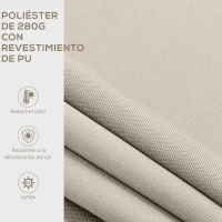 Outsunny Toldo de Pared Apertura Manual de Aluminio y Poliéster UV50+ para Exterior con Manivela 200x250 cm Blanco Crema(m-4)