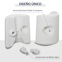 Outsunny Pack de 4 Pesos para Carpas Plegables Soportes Rellenables con 9 kg de Agua Ø22/24x25 cm Blanco(m-4)