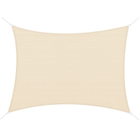 Outsunny Toldo Vela Rectangular 4x6 m con Anti-UV Anillas de Acero Inoxidable y Cuerdas de Nylon para Jardín Patio Crema