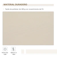 Outsunny Toldo para Balcón 350x250 cm con Manivela de Metal Impermeable y Anti-UV para Jardín Terraza Ventanas Crema(m-4)