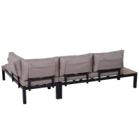 Outsunny Gartenmöbel-Set für 3 Personen mit Beistelltisch, Sofa mit Kissen, Outdoor, Aluminium, 164 x 74 x 69 cm(m-14)