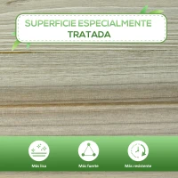 Outsunny Huerto Urbano de Madera con Estante 91x51x76 cm Mesa de Cultivo Rectangular con Orificios de Drenaje para Cultivos Plantas Jardín Terraza Exterior Color Natural(m-7)