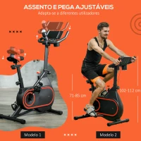 SPORTNOW Bicicleta Estática com Ecrã LCD Assento e Guiador Ajustáveis Volante 4 kg e Porta Garrafa  93x48,5x102-112 cm Vermelho(m-6)