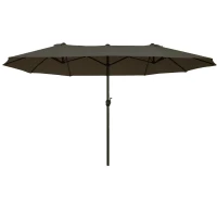 Outsunny Sombrilla Doble para Jardín 460x270x240 cm Parasol Anti UV con Manivela para Exterior Patio Terraza Piscina Color Gris(m-1)