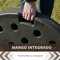 Outsunny Base para Sombrilla en 4 Partes Rellenable de Arena y Agua Desmontable para Jardín Patio al Aire Libre 100x100x10,5 cm Café(m-4)