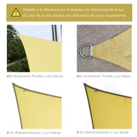Outsunny Toldo Vela Rectangular 4x3 m Vela de Sombra para Jardín Patio Terraza Poliéster Anti UV Color Arena(m-6)
