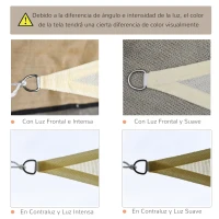 Outsunny Toldo Vela Triangular 4x4x4 m Vela de Sombra para Jardín Patio Terraza HDPE Anti UV y Transpirable Color Beige(m-5)