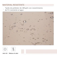 Outsunny Toldo Manual Retráctil 295x200 cm con Manivela de Metal Impermeable y Anti-UV para Jardín Terraza Beige(m-4)