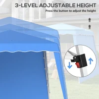 Outsunny 2.4 x 2.4m Two Wall Pop Up Gazebo - Blue(m-6)