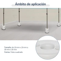 Outsunny Pack de 4 Pesos para Carpas Plegables Soportes Rellenables con 9 kg de Agua Ø22/24x25 cm Blanco(m-5)