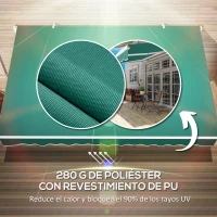 Outsunny Toldo Manual 395x245 cm con Manivela Toldo Balcón Patio Terraza de Aluminio y Tejido Poliéster 280 g/m² Anti-UV Verde(m-5)