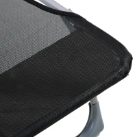 Outsunny Tumbona Plegable y Reclinable de Jardín con Reposacabezas y Respaldo Ajustable en 5 Niveles Tela de Texteline Transpirable 182x56x28 cm Negro(m-9)