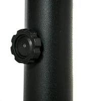 Outsunny Soporte de Parasol para Suelo de Cemento con 2 Botones de Bloqueo y 4 Tornillos de Expansión Base de Sombrilla para Palo de Paraguas de 34/38/48mm 12x12x30 cm Negro(m-8)