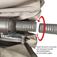 Outsunny Sombrilla Doble para Jardín 460x270x240 cm Parasol Anti UV con Manivela para Exterior Patio Terraza Piscina Color Beige(m-5)