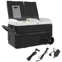 HOMCOM Nevera Portátil 40L con Doble Zona Refrigerador de Coche -20℃-20℃ 12/24V DC y 100-240V AC 80x47,5x46,6cm Negro