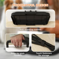 PawHut 2200W Dog Hair Dryer with Auto Adjustable Temperature & Airflow, 3 Nozzles, Digital Screen, for Dogs Cats, White(m-8)