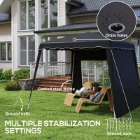 Outsunny 2.4 x 2.4m Two Wall Pop Up Gazebo - Black(m-7)