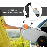Outsunny Serbatoio per Acqua da Campeggio 22L con Ruote e Maniglia e Beccuccio Girevole, Grigio(m-5)