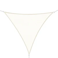 Outsunny Toldo Vela Triangular 6x6x6 m Vela de Sombra para Jardín Patio Terraza Poliéster Anti UV Color Crema(m-10)