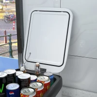 HOMCOM Nevera Compresor Portátil 15L Refrigerador de Coche -20℃-20℃ 12 / 24V DC y 100-240V CA 56,8x33x26,2 cm Blanco(m-9)