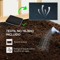 Outsunny Jardinera de Madera con Enrejado con Tela no Tejida y 2 Orificios de Drenaje para Cultivos Verduras 60x43x147 cm Natural(m-6)