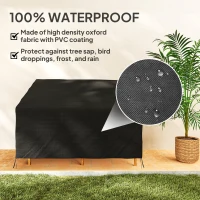 Outsunny 600D Oxford Cloth Furniture Cover, 2 Seater Sofa Protector for Garden Patio, Outdoor, Waterproof, Black, 140L x 84W x 56/94H cm(m-5)