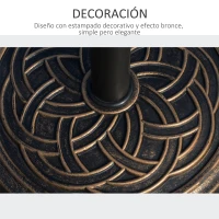 Outsunny Base de Sombrilla de Jardín Peso Neto 12 kg Soporte de Parasol Redondo Apto para Postes de 38mm/48mm Resina y Acero para Terraza Patio Exterior Ø45x33 cm Bronce(m-6)