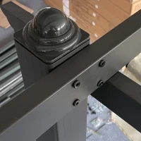 Outsunny Pérgola de Aluminio 4x3 m con Techo Retráctil Tela de Poliéster y 8 Orificios de Drenaje para Jardín y Patio Color Crema(m-7)