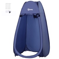 Outsunny Tienda de Ducha Pop Up con Protección UV Techo Impermeable y Asa para Camping Playa 100x100x185 cm Azul Turquí