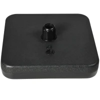 Outsunny Base de Sombrilla de Jardín Cuadrada Mástil Ø32-38 mm Rellenable de Arena 12 kg y Agua 9L 38x38x12 cm Negro(m-11)