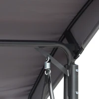 Outsunny Baloiço de 3 Lugares para Jardim ou Varanda com Toldo Ajustável e Bolsos Laterais 196x128x172 cm Cinzento Escuro(m-13)