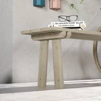 Outsunny Banco de Madera de 2 Plazas Carga 220 kg Banco de Exterior para Jardín Patio Terraza 130x38x45 cm Natural(m-8)