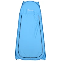 Outsunny Tienda de Ducha Pop Up con Protección UV Techo Impermeable y Asa para Camping Playa 100x100x185 cm Azul(m-11)