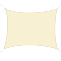Outsunny Toldo Vela Rectangular 6x4 m Vela de Sombra para Jardín Patio Terraza Poliéster Anti UV Color Beige