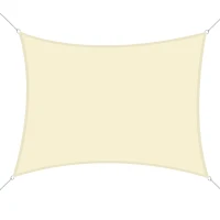 Outsunny Toldo Vela Rectangular 6x4 m Vela de Sombra para Jardín Patio Terraza Poliéster Anti UV Color Beige(m-10)