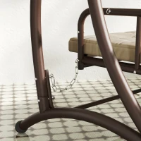 Outsunny Convertible Three-Seater Swing Bed - Khaki(m-9)